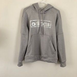 Grey Adidas Hoodie with Silver Foil